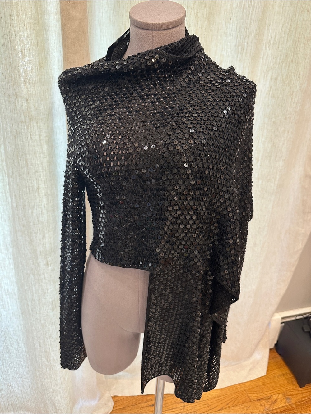 BCBGMaxAzria Black Sequin cover-up